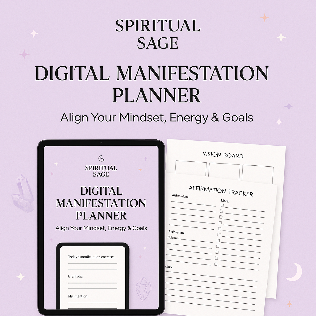 🌙 Spiritual Sage Digital Manifestation Planner: Align Your Mindset, Energy &amp; Goals